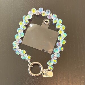 Iridescent Beaded Bracelet with Silver Clasp